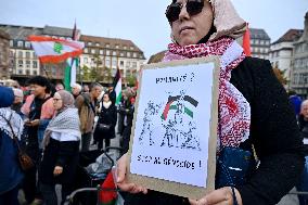 Demonstration in Support of Lebanon and Palestine - Strasbourg