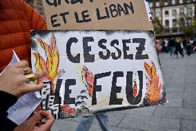 Demonstration in Support of Lebanon and Palestine - Strasbourg