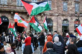 Demonstration in Support of Lebanon and Palestine - Strasbourg