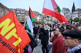 Demonstration in Support of Lebanon and Palestine - Strasbourg