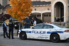 Investigators From Peel Regional Police At Scene Of A Home Invasion