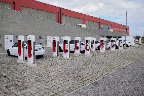 Tesla Supercharger Electric Car Charging Station