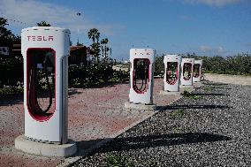 Tesla Supercharger Electric Car Charging Station