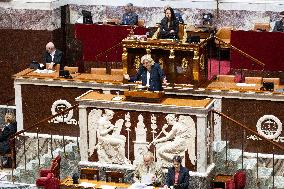 Marine Le Pen speech during a debate on the 2025 finance bill - Paris