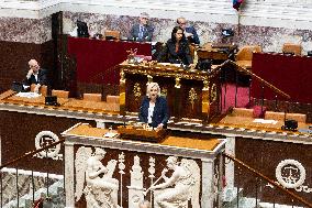 Marine Le Pen speech during a debate on the 2025 finance bill - Paris