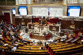 Marine Le Pen speech during a debate on the 2025 finance bill - Paris