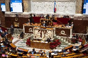 Marine Le Pen speech during a debate on the 2025 finance bill - Paris