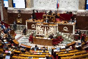 Marine Le Pen speech during a debate on the 2025 finance bill - Paris