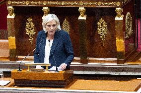 Marine Le Pen speech during a debate on the 2025 finance bill - Paris