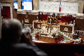 Marine Le Pen speech during a debate on the 2025 finance bill - Paris