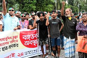 Protesters Stage Demonstration Demanding President's Resignation In Dhaka.