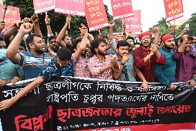 Protesters Stage Demonstration Demanding President's Resignation In Dhaka.