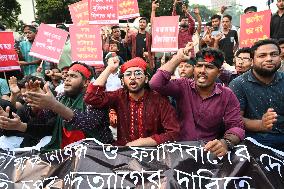 Protesters Stage Demonstration Demanding President's Resignation In Dhaka.