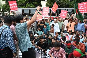 Protesters Stage Demonstration Demanding President's Resignation In Dhaka.