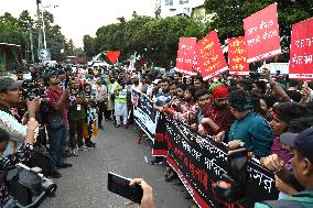 Protesters Stage Demonstration Demanding President's Resignation In Dhaka.