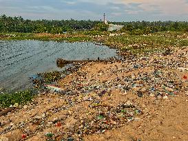 Trash And Filth Along Paruthiyoor Beach