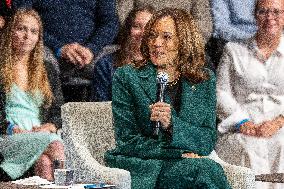 Presidential Nominee Kamala Harris Campaigns With Liz Cheney In Swing States Across The Nation