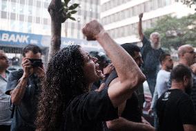 Displaced People Protest Eviction - Beirut