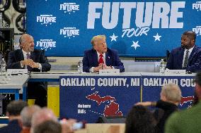 Trump Takes Part In A Round Table - Michigan