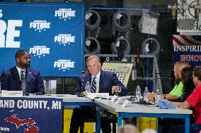 Trump Takes Part In A Round Table - Michigan