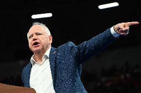 Former U.S. President Barack Obama And Minnesota Gov. Tim Walz Speak At Campaign Rally In Madison Wisconsin