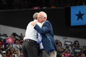 Former U.S. President Barack Obama And Minnesota Gov. Tim Walz Speak At Campaign Rally In Madison Wisconsin