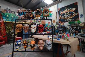 El Volador Manufacturing Skulls For Day Of Dead Parade