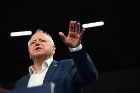 Former U.S. President Barack Obama And Minnesota Gov. Tim Walz Speak At Campaign Rally In Madison Wisconsin