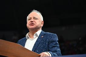 Former U.S. President Barack Obama And Minnesota Gov. Tim Walz Speak At Campaign Rally In Madison Wisconsin