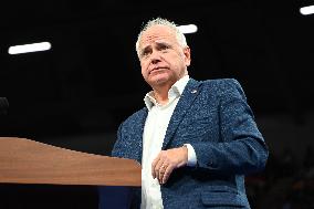 Former U.S. President Barack Obama And Minnesota Gov. Tim Walz Speak At Campaign Rally In Madison Wisconsin