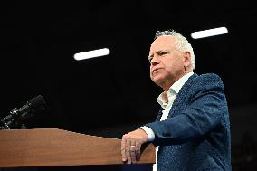 Former U.S. President Barack Obama And Minnesota Gov. Tim Walz Speak At Campaign Rally In Madison Wisconsin