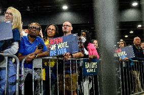 Barack Obama Holds A Presidential Campaign Rally For Kamala Harris At The Huntington Place In Detroit, MI