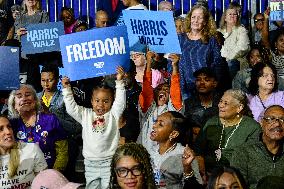 Barack Obama Holds A Presidential Campaign Rally For Kamala Harris At The Huntington Place In Detroit, MI