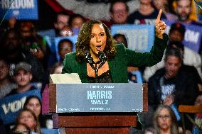 Barack Obama Holds A Presidential Campaign Rally For Kamala Harris At The Huntington Place In Detroit, MI