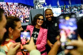 Barack Obama Holds A Presidential Campaign Rally For Kamala Harris At The Huntington Place In Detroit, MI