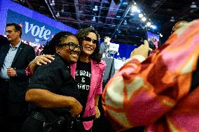 Barack Obama Holds A Presidential Campaign Rally For Kamala Harris At The Huntington Place In Detroit, MI