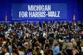 Barack Obama Holds A Presidential Campaign Rally For Kamala Harris At The Huntington Place In Detroit, MI