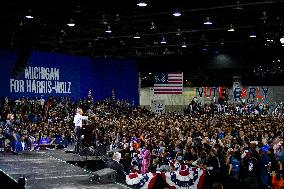 Barack Obama Holds A Presidential Campaign Rally For Kamala Harris At The Huntington Place In Detroit, MI