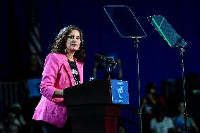 Barack Obama Holds A Presidential Campaign Rally For Kamala Harris At The Huntington Place In Detroit, MI