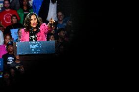 Barack Obama Holds A Presidential Campaign Rally For Kamala Harris At The Huntington Place In Detroit, MI