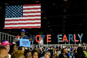 Barack Obama Holds A Presidential Campaign Rally For Kamala Harris At The Huntington Place In Detroit, MI