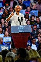 Barack Obama Holds A Presidential Campaign Rally For Kamala Harris At The Huntington Place In Detroit, MI