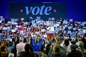 Barack Obama Holds A Presidential Campaign Rally For Kamala Harris At The Huntington Place In Detroit, MI