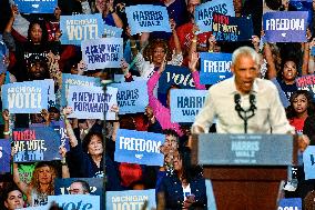 Barack Obama Holds A Presidential Campaign Rally For Kamala Harris At The Huntington Place In Detroit, MI