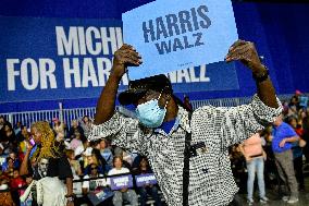 Barack Obama Holds A Presidential Campaign Rally For Kamala Harris At The Huntington Place In Detroit, MI