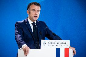 President Of France At A Press Conference After The European Council Summit