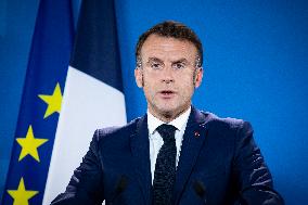 President Of France At A Press Conference After The European Council Summit