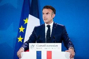 President Of France At A Press Conference After The European Council Summit