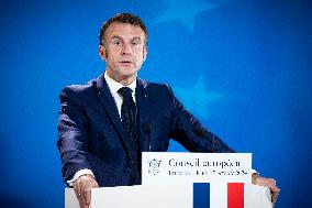 President Of France At A Press Conference After The European Council Summit