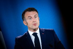 President Of France At A Press Conference After The European Council Summit